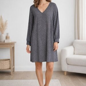 &M Floral Long Sleeve V-Neck Dress | Size Medium | Boho Cottagecore Career